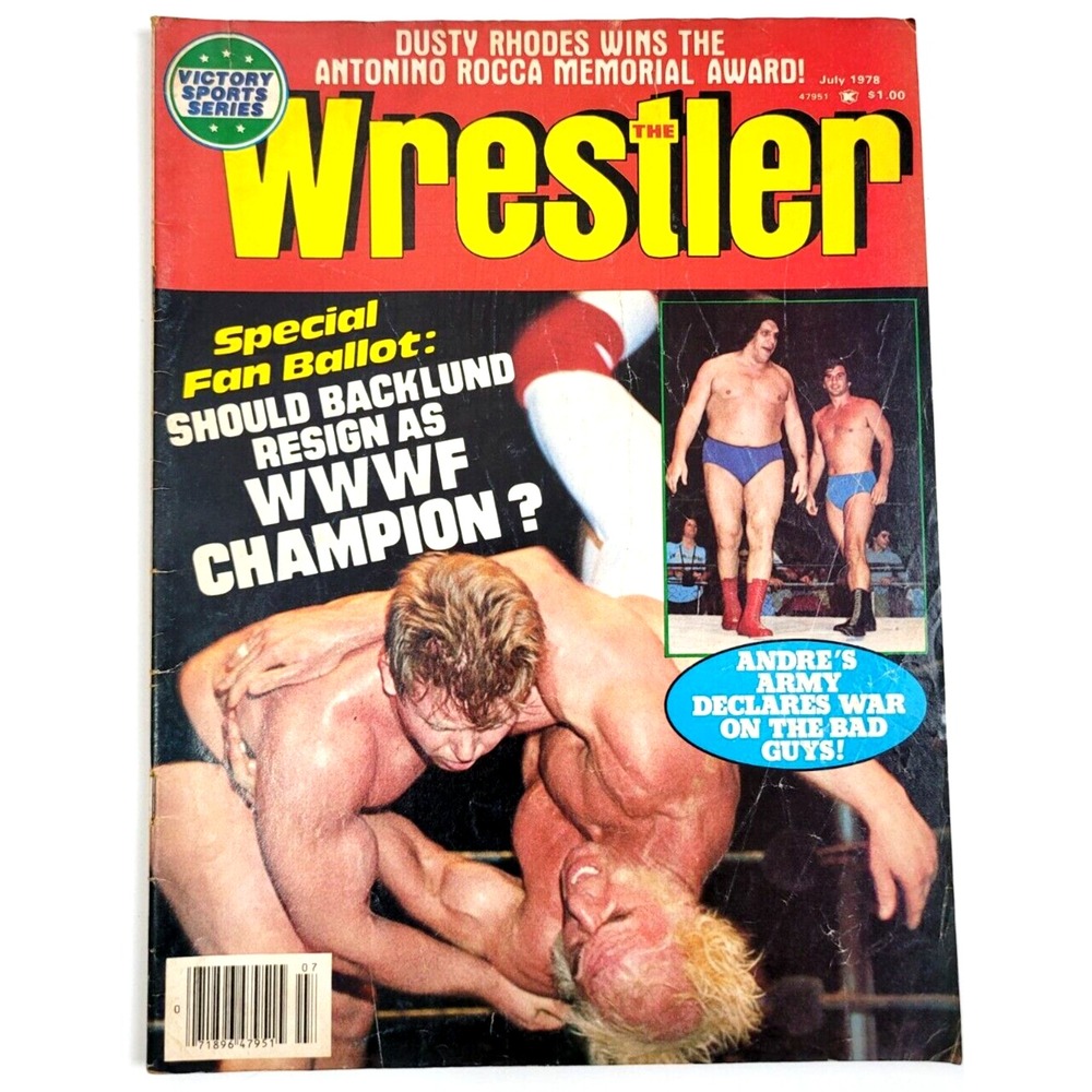 THE WRESTLER - JULY 1978 - ANDRE THE GIANT / BOB BACKLUND/ DUSTY RHODES / PATERA